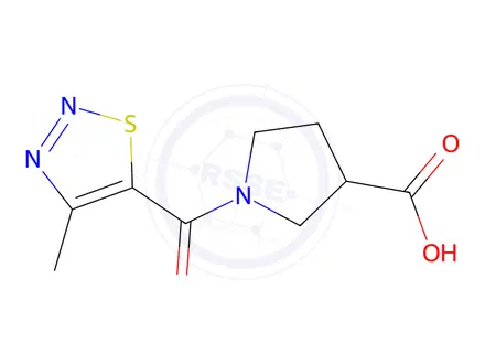 Chemical structure of 1-(4-methyl-1,2,3-thiadiazole-5-carbonyl)pyrrolidine-3-carboxylic acid