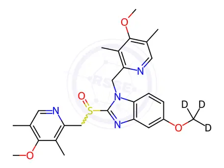 Chemical structure of N-(4-Methoxy-3,5-dimethyl-2-pyridinyl)methyl Omeprazole-d3