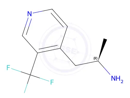 Chemical structure of (R)-1-(3-(Trifluoromethyl)pyridin-4-yl)propan-2-amine