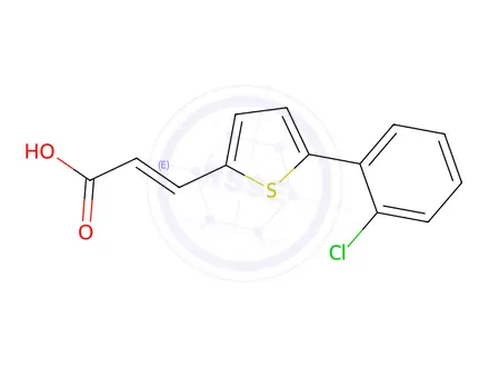 Chemical structure of (2e)-3-[5-(2-chlorophenyl)thiophen-2-yl]prop-2-enoic acid