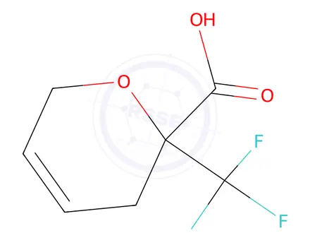 Chemical structure of 2-(Trifluoromethyl)-3,6-dihydro-2H-pyran-2-carboxylic acid