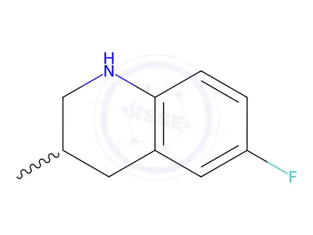 Chemical structure of 6-fluoro-3-methyl-1,2,3,4-tetrahydroquinoline hydrochloride