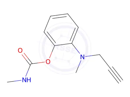 Chemical structure of N-Methylcarbamic acid o-[methyl(2-propynyl)amino]phenyl ester