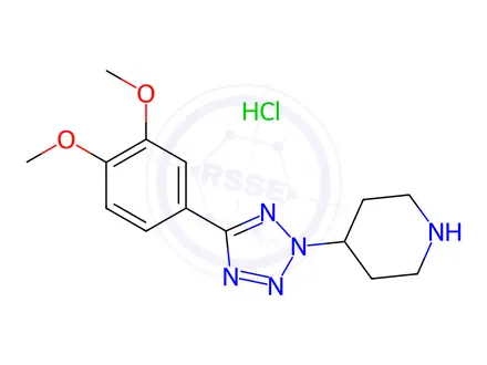 Chemical structure of 4-[5-(3,4-Dimethoxyphenyl)-2H-tetrazol-2-yl]piperidine hydrochloride
