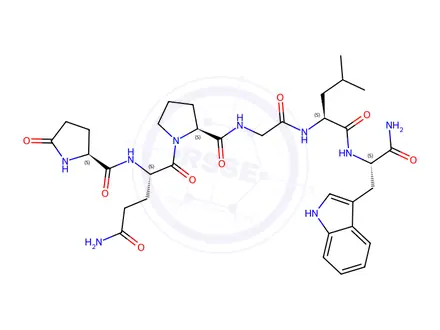 Chemical structure of Metamorphosin A Pyr-Gln-Pro-Gly-Leu-Trp-NH2