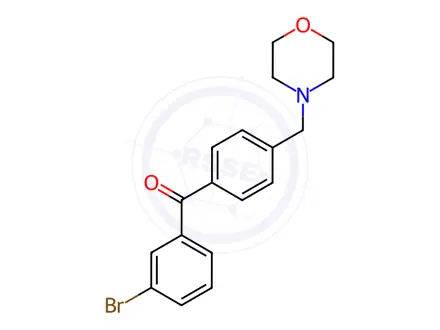 Chemical structure of 3-Bromo-4'-morpholinomethyl benzophenone
