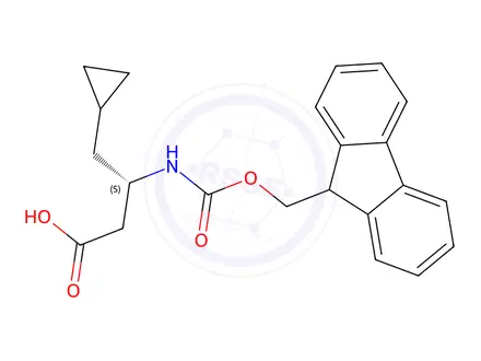 Chemical structure of (S)-b-(Fmoc-amino)cyclopropanebutanoic acid