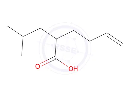 Chemical structure of 2-(2-Methylpropyl)hex-5-enoic acid