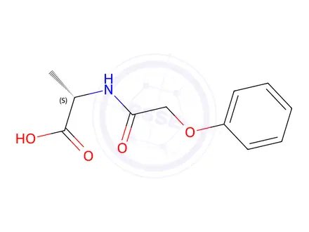 Chemical structure of (2S)-2-[(PHENOXYACETYL)AMINO]PROPANOIC ACID