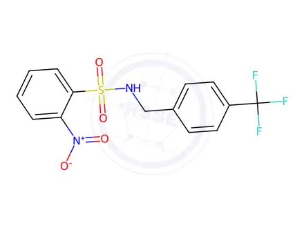 Chemical structure of 2-Nitro-N-(4-(trifluoromethyl)benzyl)benzenesulfonamide
