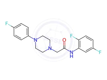 Chemical structure of N-(2,5-difluorophenyl)-2-(4-(4-fluorophenyl)piperazin-1-yl)acetamide