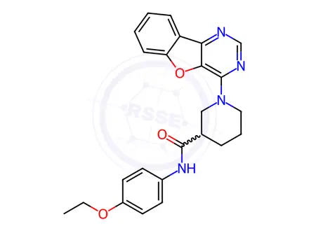 Chemical structure of 1-[1]benzofuro[3,2-d]pyrimidin-4-yl-N-(4-ethoxyphenyl)piperidine-3-carboxamide