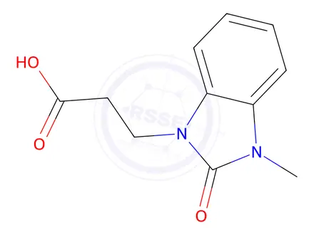Chemical structure of 3-(3-Methyl-2-oxo-2,3-dihydro-1H-benzo[d]imidazol-1-yl)propanoic Acid