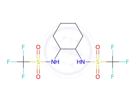 Chemical structure of N,N'-(cyclohexane-1,2-diyl)bis(1,1,1-trifluoromethanesulfonamide)
