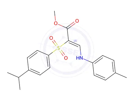 Chemical structure of Methyl (2Z)-3-[(4-methylphenyl)amino]-2-[4-(propan-2-yl)benzenesulfonyl]prop-2-enoate