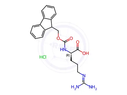 Chemical structure of Nα-Fmoc-D-arginine Hydrochloride