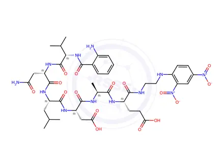 Chemical structure of Abz-(Asn670,Leu671)-Amyloid β/A4 Protein Precursor770 (669-674)-EDDnp