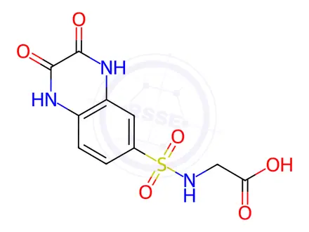 Chemical structure of (2,3-Dioxo-1,2,3,4-tetrahydro-quinoxaline-6-sulfonylamino)-acetic acid