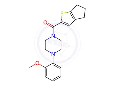 Chemical structure of (5,6-Dihydro-4H-cyclopenta[b]thiophen-2-yl)(4-(2-methoxyphenyl)piperazin-1-yl)methanone