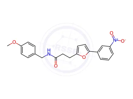 Chemical structure of N-(4-Methoxybenzyl)-3-(5-(3-nitrophenyl)furan-2-yl)propanamide