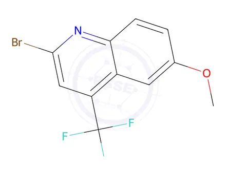 Chemical structure of 2-Bromo-6-methoxy-4-(trifluoromethyl)quinoline