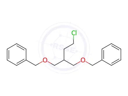 Chemical structure of 1-(Benzyloxy)-2-[(benzyloxy)methyl]-4-chlorobutane
