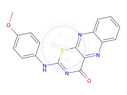 Chemical structure of 2-((4-Methoxyphenyl)amino)-4H-[1,3]thiazino[5,6-b]quinoxalin-4-one