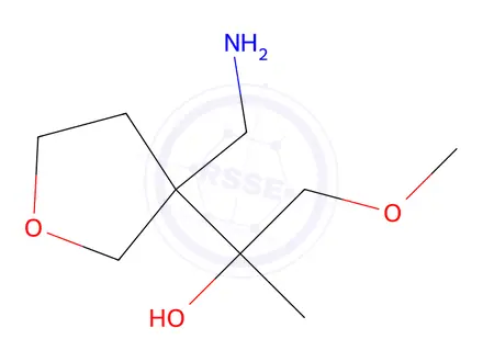 Chemical structure of 2-(3-(Aminomethyl)tetrahydrofuran-3-yl)-1-methoxypropan-2-ol
