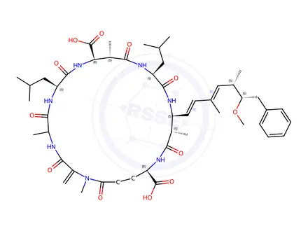 Chemical structure of microcystin LL