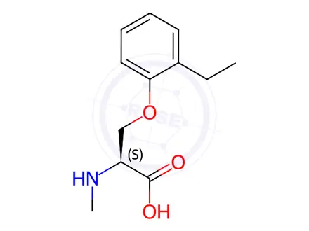 Chemical structure of O-(2-ethylphenyl)-N-methyl-L-serine