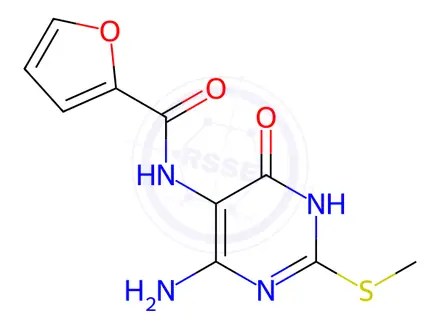 Chemical structure of N-(4-Amino-2-(methylthio)-6-oxo-1,6-dihydropyrimidin-5-yl)furan-2-carboxamide