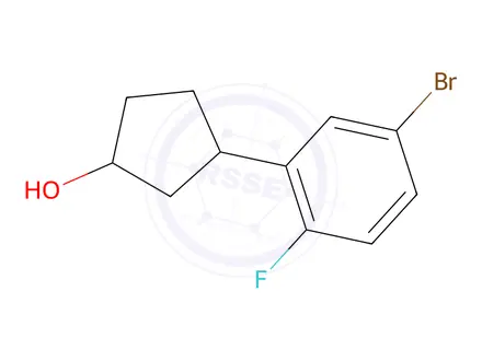 Chemical structure of 3-(5-Bromo-2-fluorophenyl)cyclopentan-1-ol