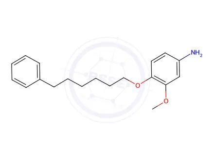 Chemical structure of 3-methoxy-4-(6-phenylhexoxy)aniline