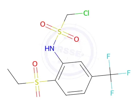 Chemical structure of 1-Chloro-N-[2-(ethylsulfonyl)-5-(trifluoromethyl)phenyl]methanesulfonamide