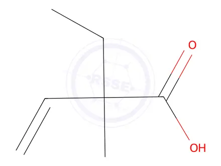 Chemical structure of 2-ethyl-2-methylbut-3-enoic acid
