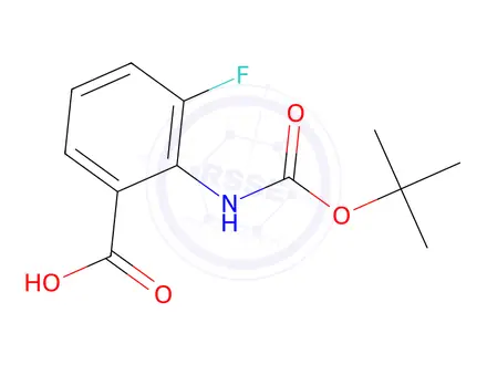 Chemical structure of 2-((tert-Butoxycarbonyl)amino)-3-fluorobenzoic acid