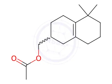 Chemical structure of octahydro-5,5-dimethylnaphthalene-2-methyl acetate