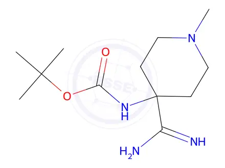 Chemical structure of Tert-butyl (4-carbamimidoyl-1-methylpiperidin-4-yl)carbamate