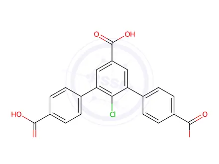 Chemical structure of 2'-chloro-[1,1':3',1''-terphenyl]-4,4'',5'-tricarboxylic acid