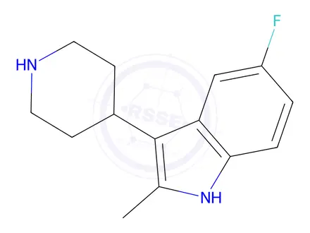 Chemical structure of 5-Fluoro-2-methyl-3-(piperidin-4-yl)-1H-indole