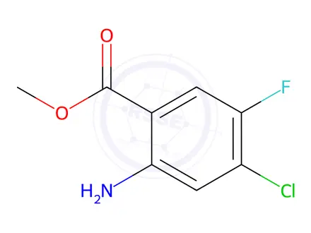 Chemical structure of Methyl 2-amino-4-chloro-5-fluorobenzoate