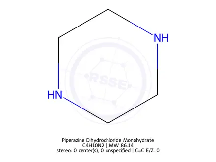Chemical structure of Piperazine