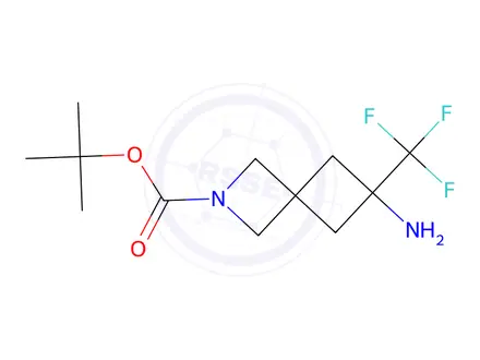 Chemical structure of Tert-butyl 6-amino-6-(trifluoromethyl)-2-azaspiro[3.3]Heptane-2-carboxylate