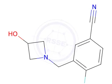 Chemical structure of 4-Fluoro-3-[(3-hydroxyazetidin-1-yl)methyl]benzonitrile