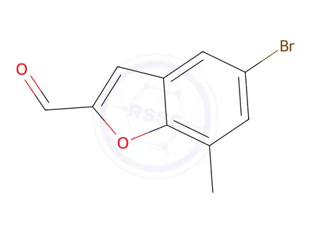 Chemical structure of 5-Bromo-7-methylbenzofuran-2-carbaldehyde