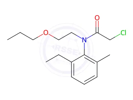 Chemical structure of Acetamide, 2-chloro-N-(2-ethyl-6-methylphenyl)-N-(2-propoxyethyl)-
