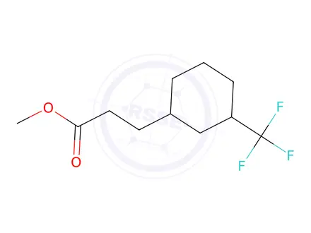 Chemical structure of methyl 3-(3-(trifluoromethyl)cyclohexyl)propionate