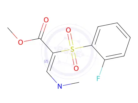 Chemical structure of Methyl (2Z)-3-(dimethylamino)-2-(2-fluorobenzenesulfonyl)prop-2-enoate