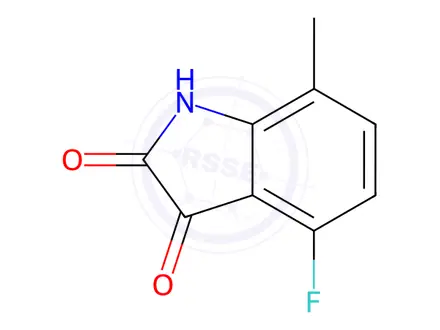 Chemical structure of 4-Fluoro-7-methylisatin