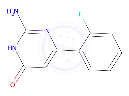 Chemical structure of 2-Amino-6-(2-fluorophenyl)pyrimidin-4(3H)-one